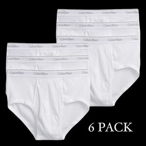 Calvin Klein Classic Fit Briefs 100% Cotton PACK OF 6 Underwear Monogrammed NIP